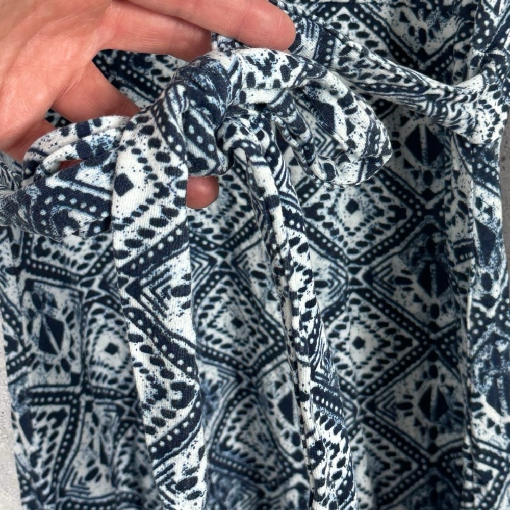 FatFace United Kingdom Blue Printed Short Sleeve Mini‎ Dress Size 6 V-Neck Boho - Picture 9 of 13